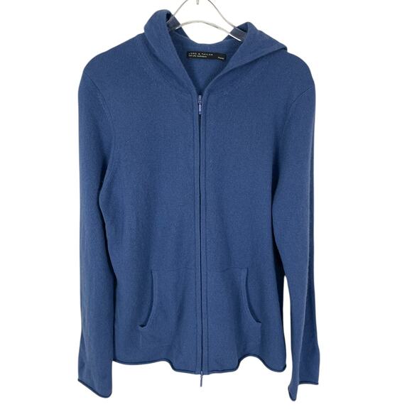 Lord & Taylor 100% Two-Ply Cashmere Full Zip Hoodie Women's Size LP Quiet Luxury - Picture 2 of 12